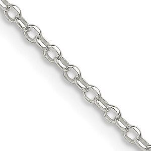 1.75mm Sterling Silver D/C Solid Open Cable Chain Necklace, 20 Inch